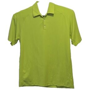 Nike Golf Polo Shirt Mens XL Lime Green Dri-Fit Performance Athletic Short Sleev
